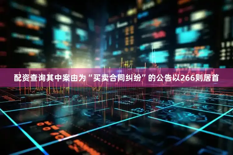 配资查询其中案由为“买卖合同纠纷”的公告以266则居首